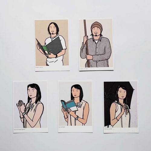 Julian Opie: Films and Paintings 葉書10枚セット
